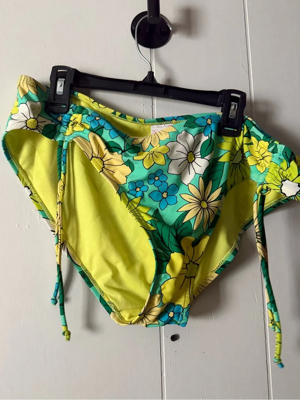 No Boundaries Teal & Yellow Floral Girls' Swim Top